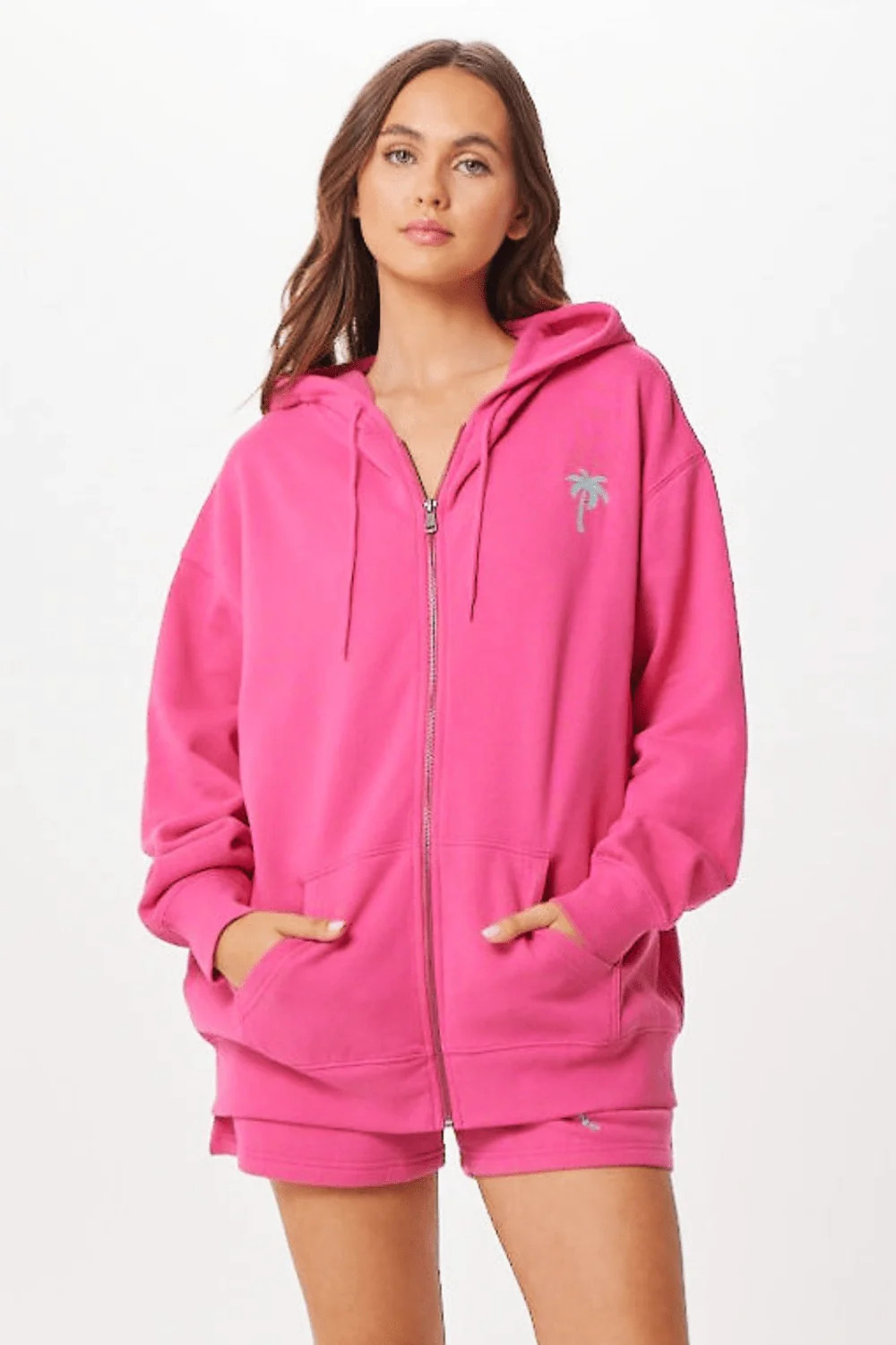 Hot Pink Palm Beach Jet Setter Surf Wash Zip Up | Vintage Havana