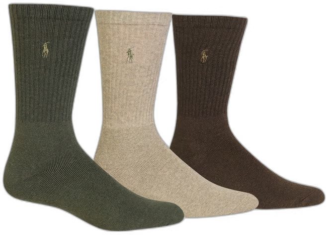3 Pack Ribbed Cushion Foot Crew Men's Socks | Macy's