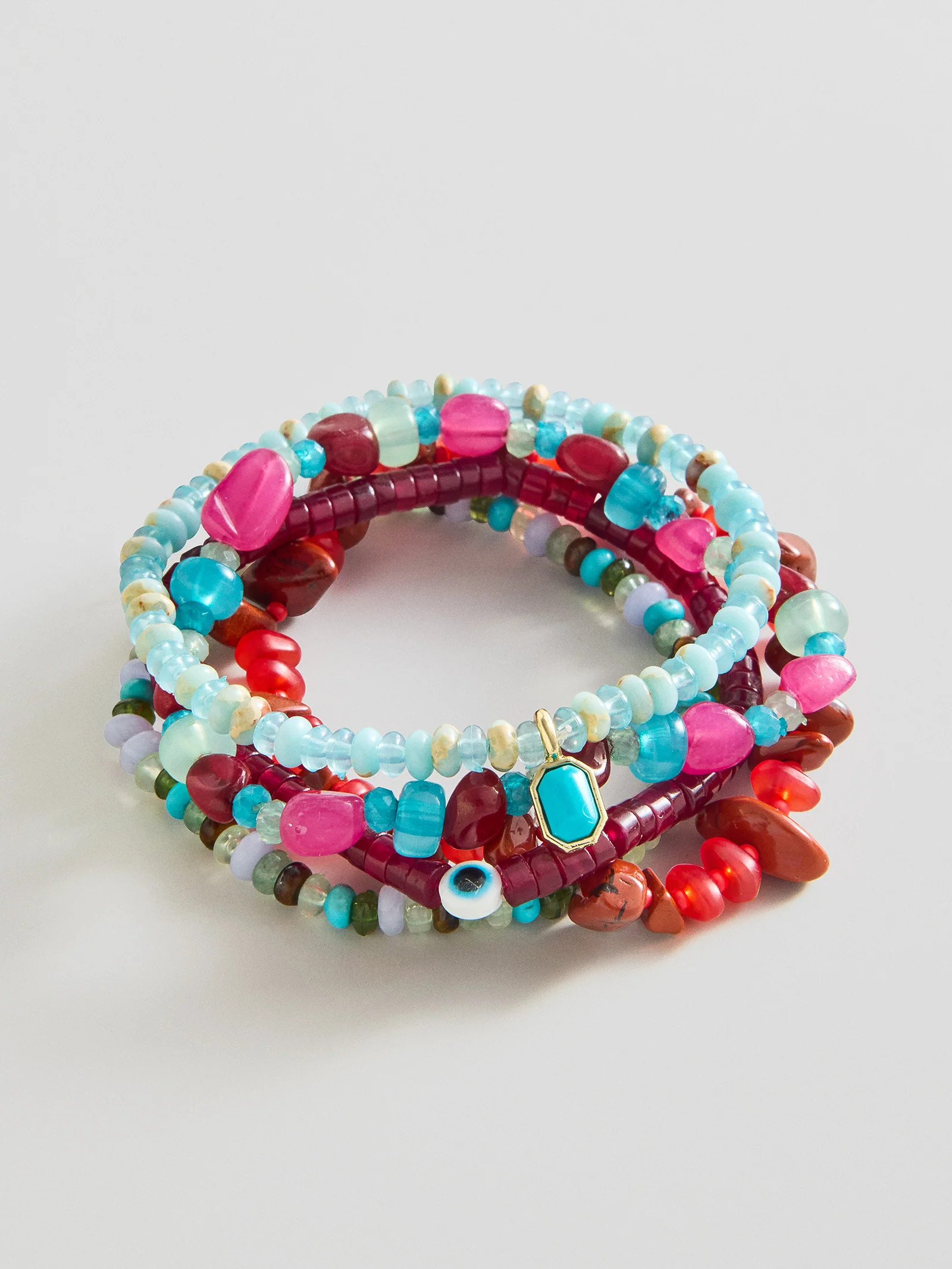 Darcy Beaded Bracelet Set - Red | BaubleBar