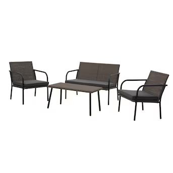 Style Selections  Oakdale 4-Piece Wicker Patio Conversation Set with Cushions | Lowe's