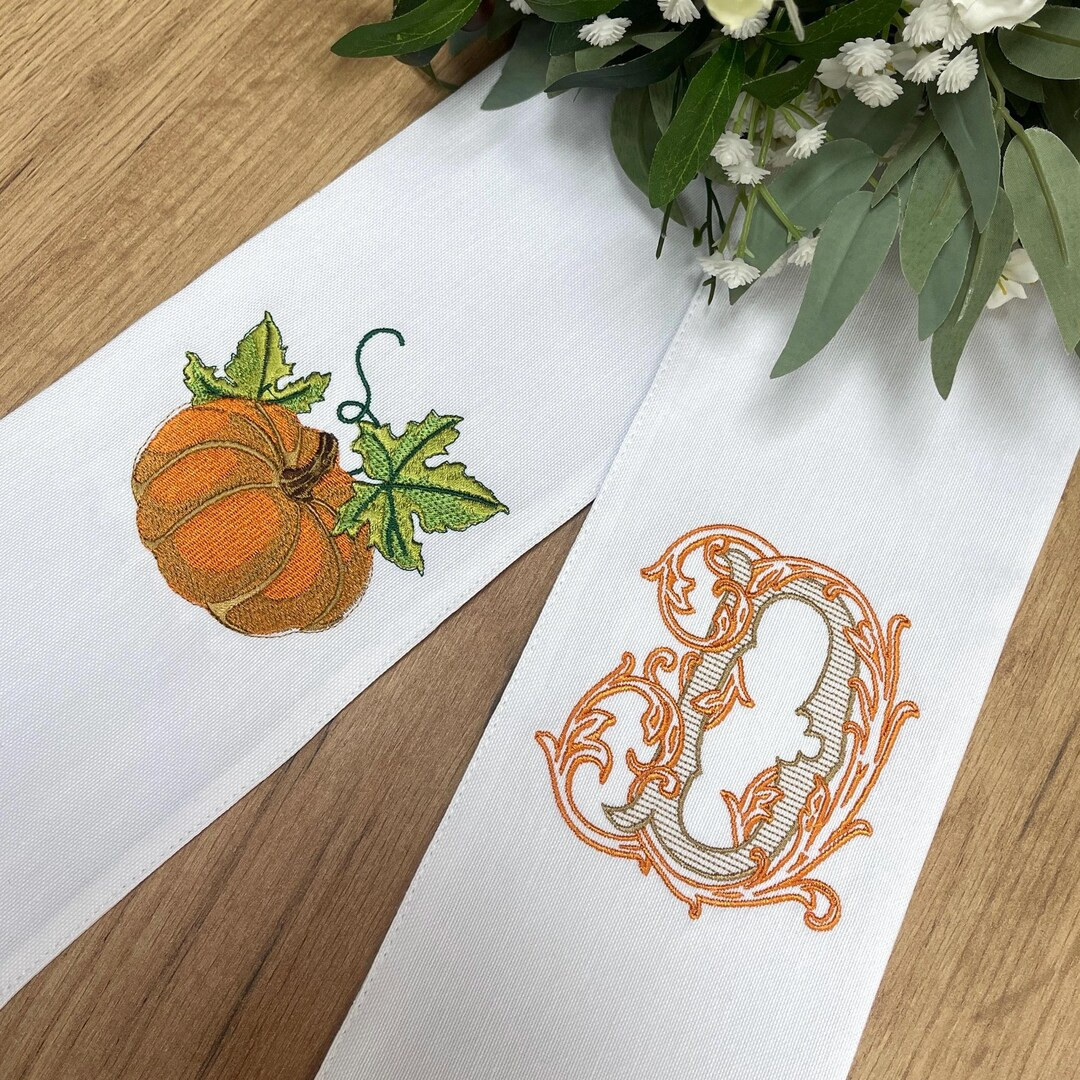 Thanksgiving Wreath Sash, Monogram Sash - Etsy | Etsy (US)