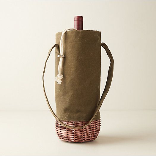 Insulated Canvas + Willow Wine Carrier | Terrain