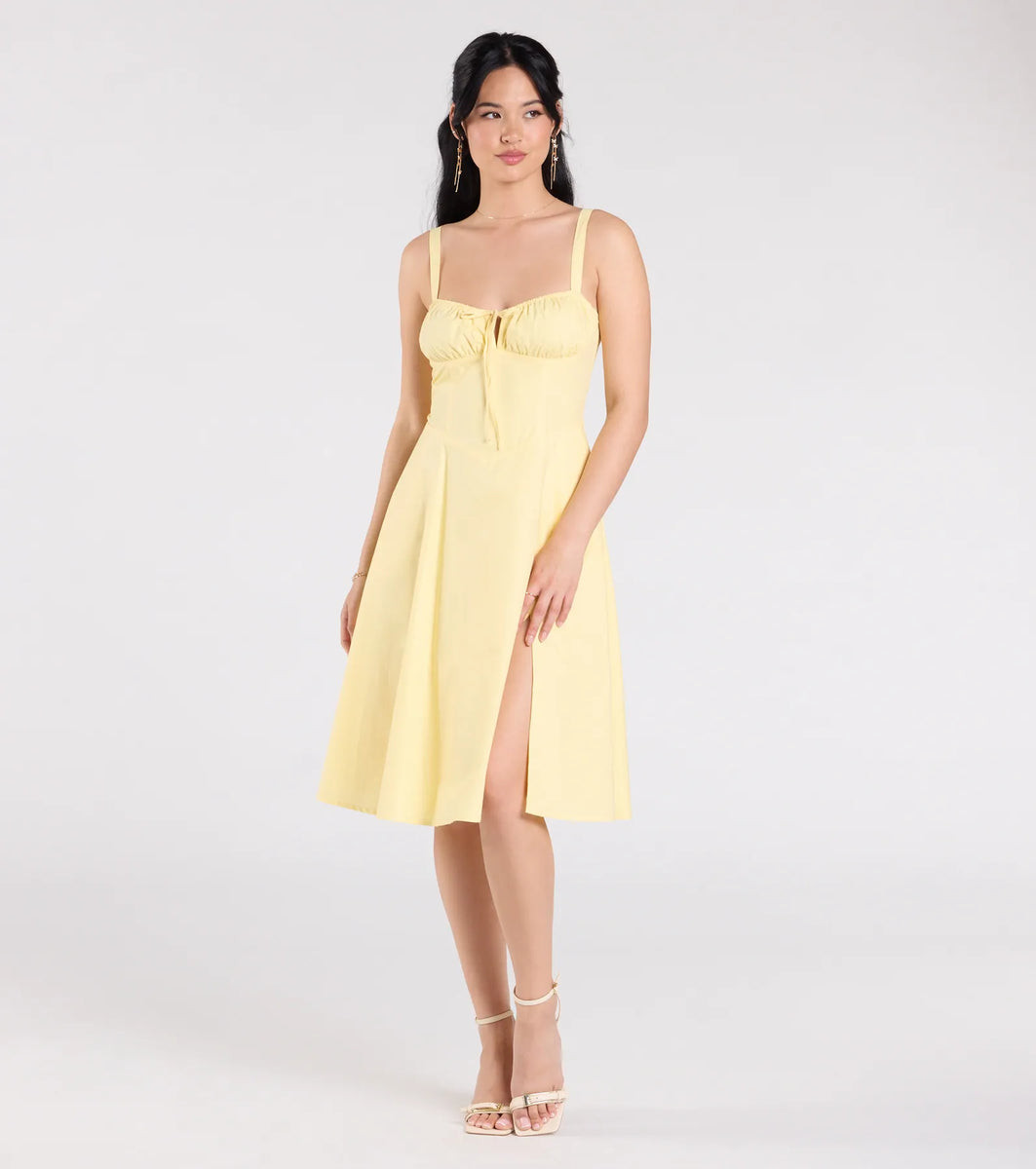 Playful And Pretty Corset Lace-Up Midi Dress | Windsor Stores