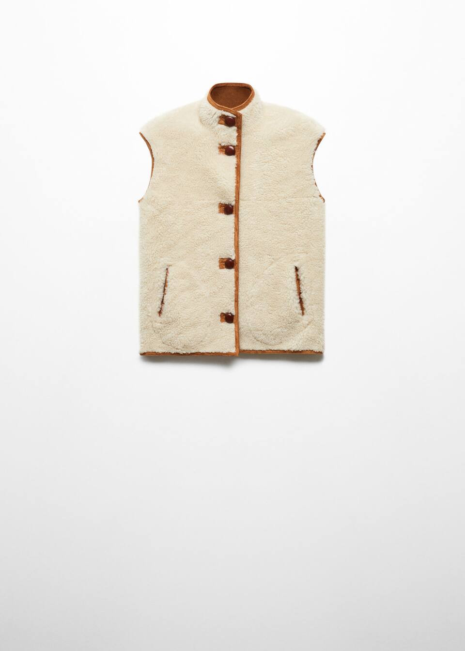 Reversible shearling vest -  Women | Mango USA | MANGO (US)