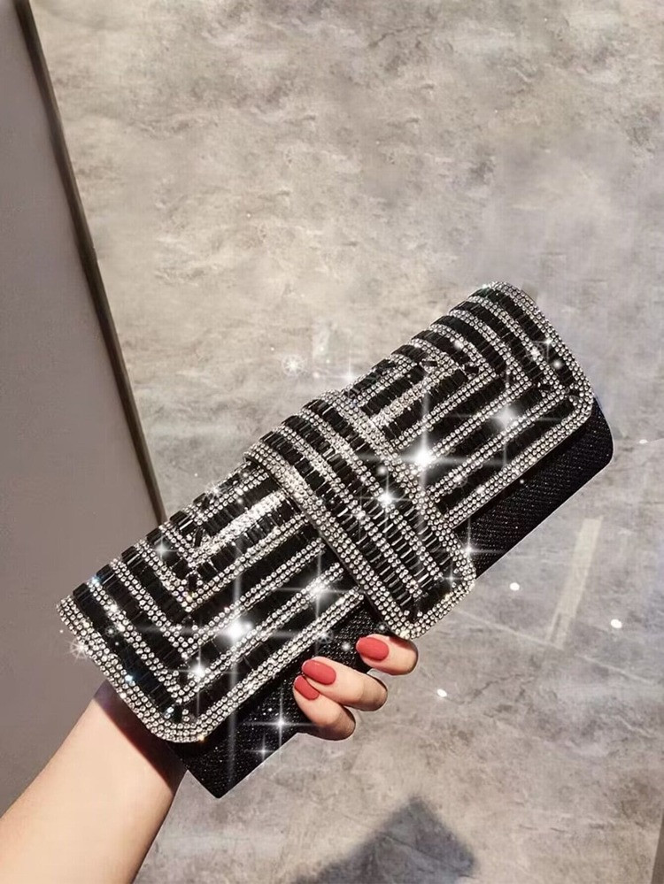 Rhinestone Decor Flap Square Bag | SHEIN