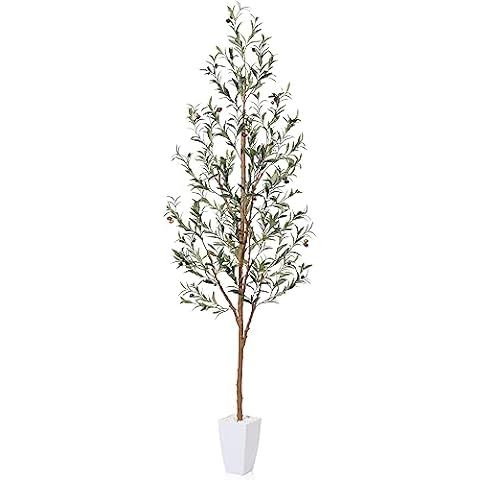 LOMANTO Artificial Olive Trees, 6 ft Tall Fake Olive Trees for Indoor, Faux Olive Silk Tree, Larg... | Amazon (US)