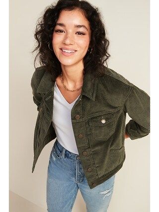 Cropped Corduroy Jacket for Women | Old Navy (US)