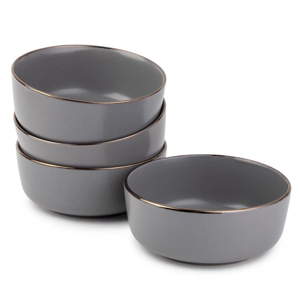 Thyme & Table Servware Gray Ava Stoneware Round Bowls, 4 Pack | Walmart (US)