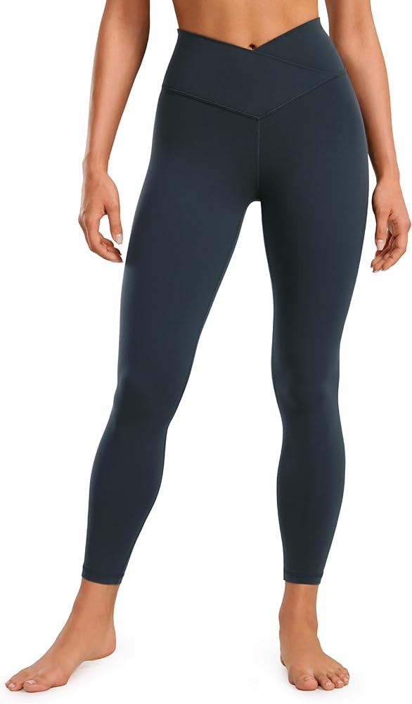 CRZ YOGA Womens Butterluxe Cross Waist Workout Leggings 25" - V Crossover High Waisted Gym Yoga L... | Amazon (US)