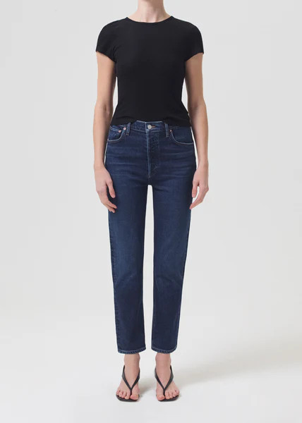 Riley High Rise Straight Crop (Stretch) in Divided | AGOLDE