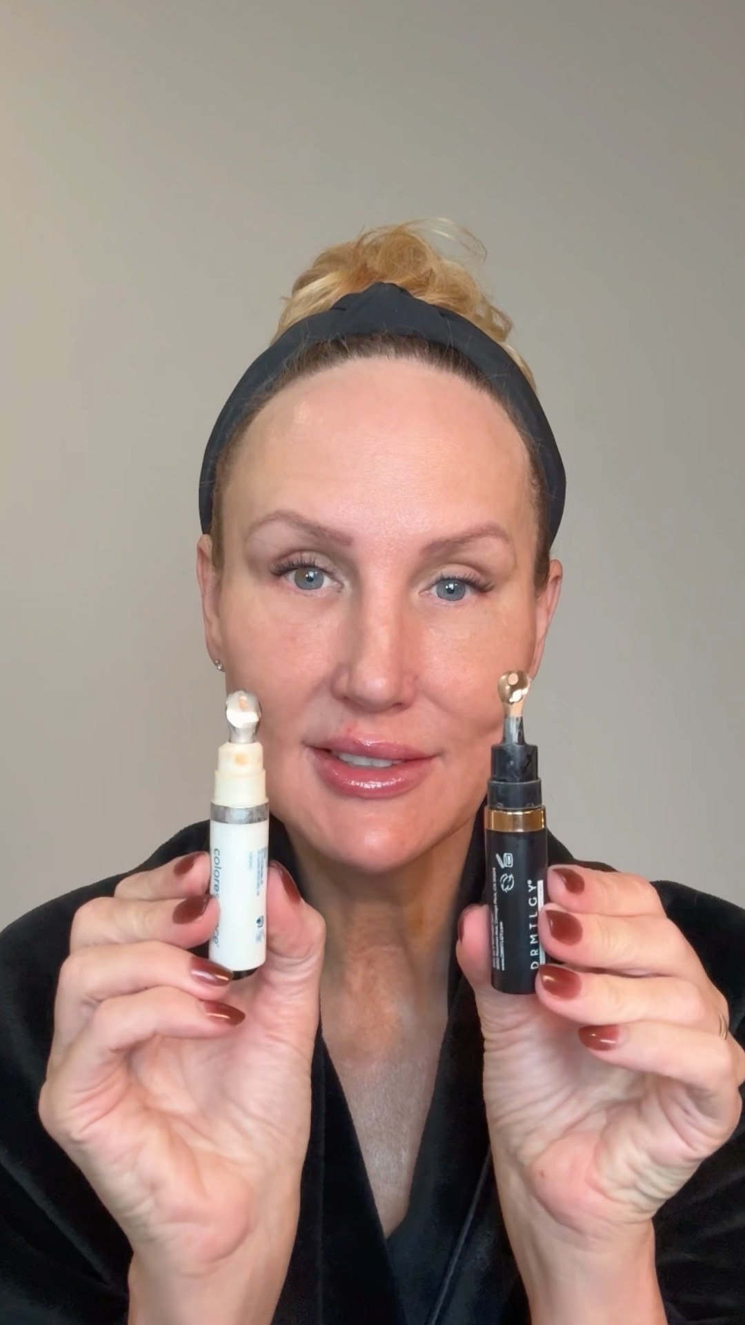 Let’s compare the Colorescience Total Eye and DRMTLGY Luminous Eye Corrector ❤️ I use shade medium in both products. 

#skincare #antiagingskincare #Eyecream #SPF #Skincaretips