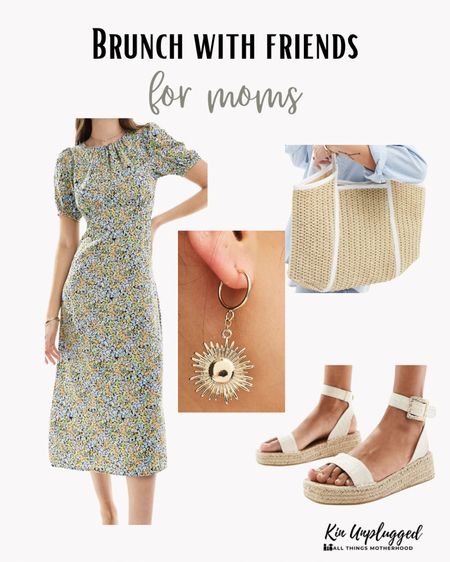 Look effortlessly stylish for brunch with friends in this comfortable and pretty outfit.

	•	Dress: Nobody’s Child Floral Midi Dress
	•	Shoes: ASOS Design Espadrille Sandals
	•	Bag: ASOS Straw Tote Bag
	•	Jewelry: ASOS Gold Hoop Earrings

#BrunchOutfit #EffortlessStyle #FloralDress #ASOSFinds #NobodyChild

#LTKstyletip