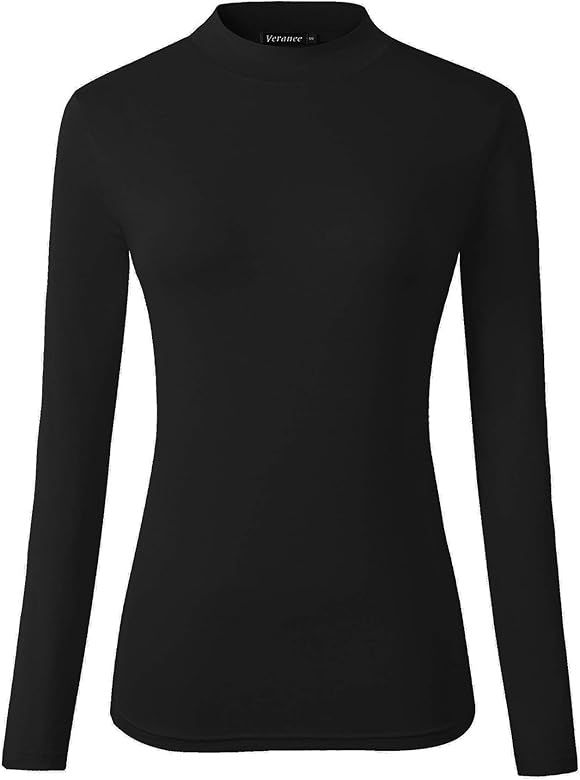 Veranee Women's Long Sleeve Slim Fit Turtleneck Basic Layering T-Shirt | Amazon (US)