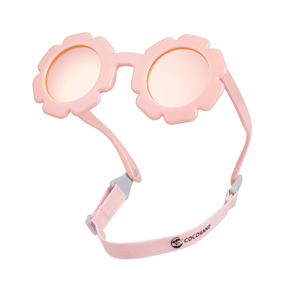 COCOSAND Toddler Sunglasses with Strap Polarized Lens Retro Flexible Flower Frame for Baby Kids B... | Amazon (US)