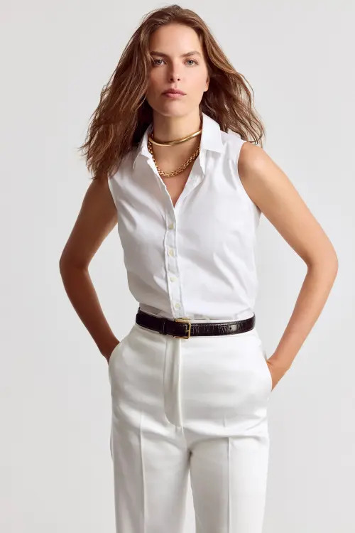 The Shirt by Rochelle Behrens The Sleeveless Shirt in White at Nordstrom, Size Xx-Large | Nordstrom