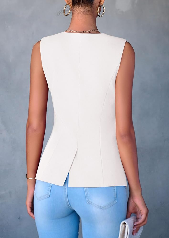 PRETTYGARDEN Women Tailored Suit Vest Business Casual Tops | Amazon (US)