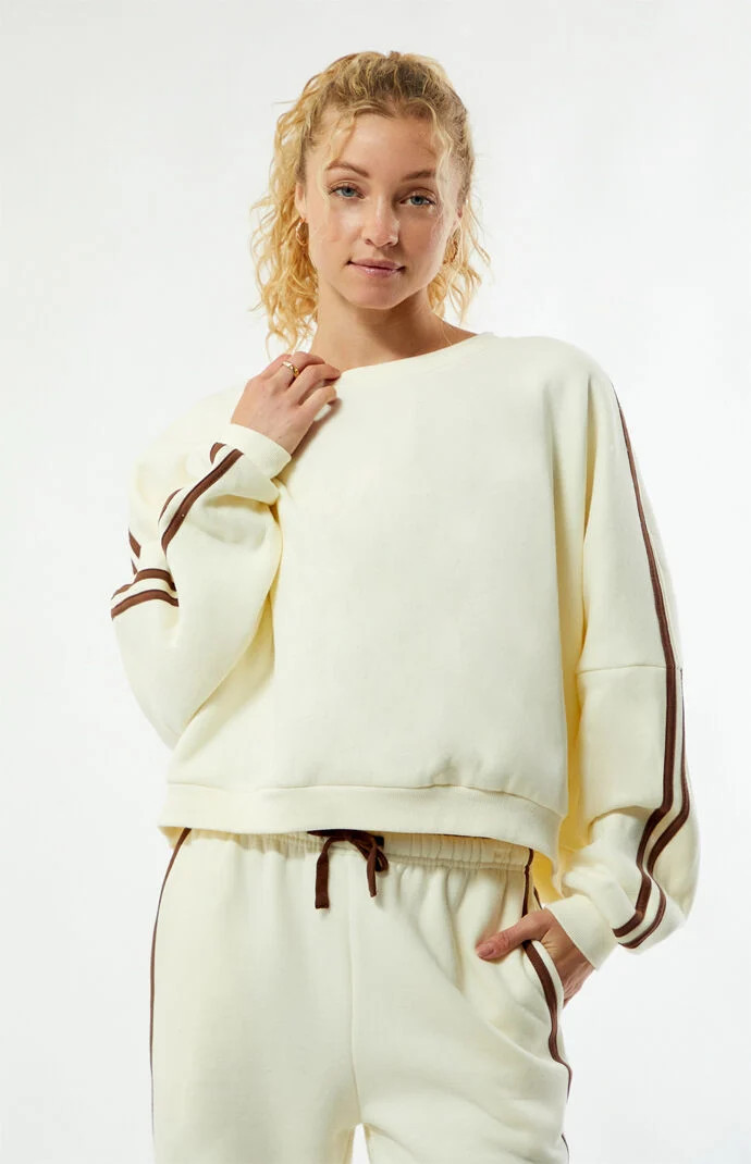Rhythm Women's Cream Contrast Crew Neck Sweatshirt - Size XS | PacSun