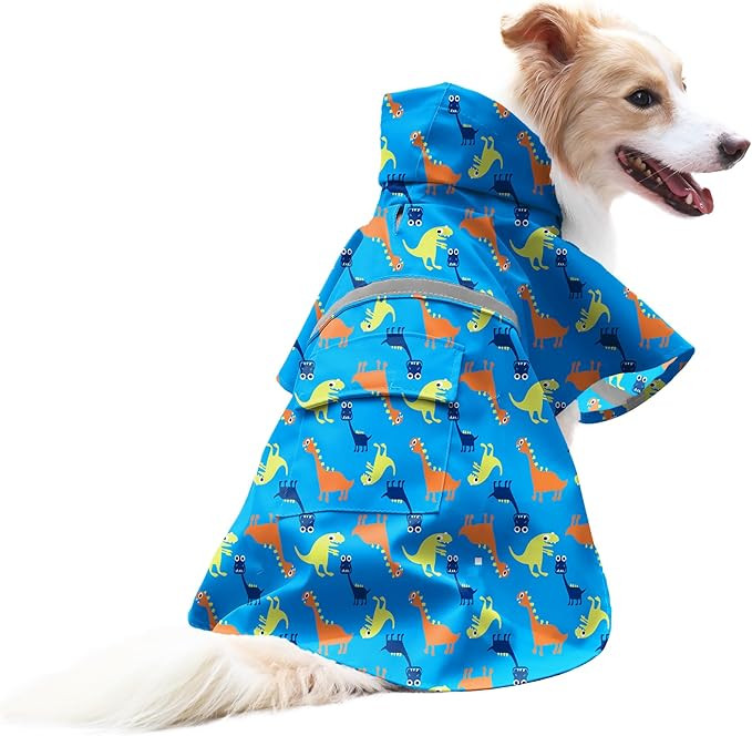 NACOCO Large Dog Raincoat Adjustable - Pet Dinosaurs Water Proof Clothes Lightweight Rain Jacket ... | Amazon (US)