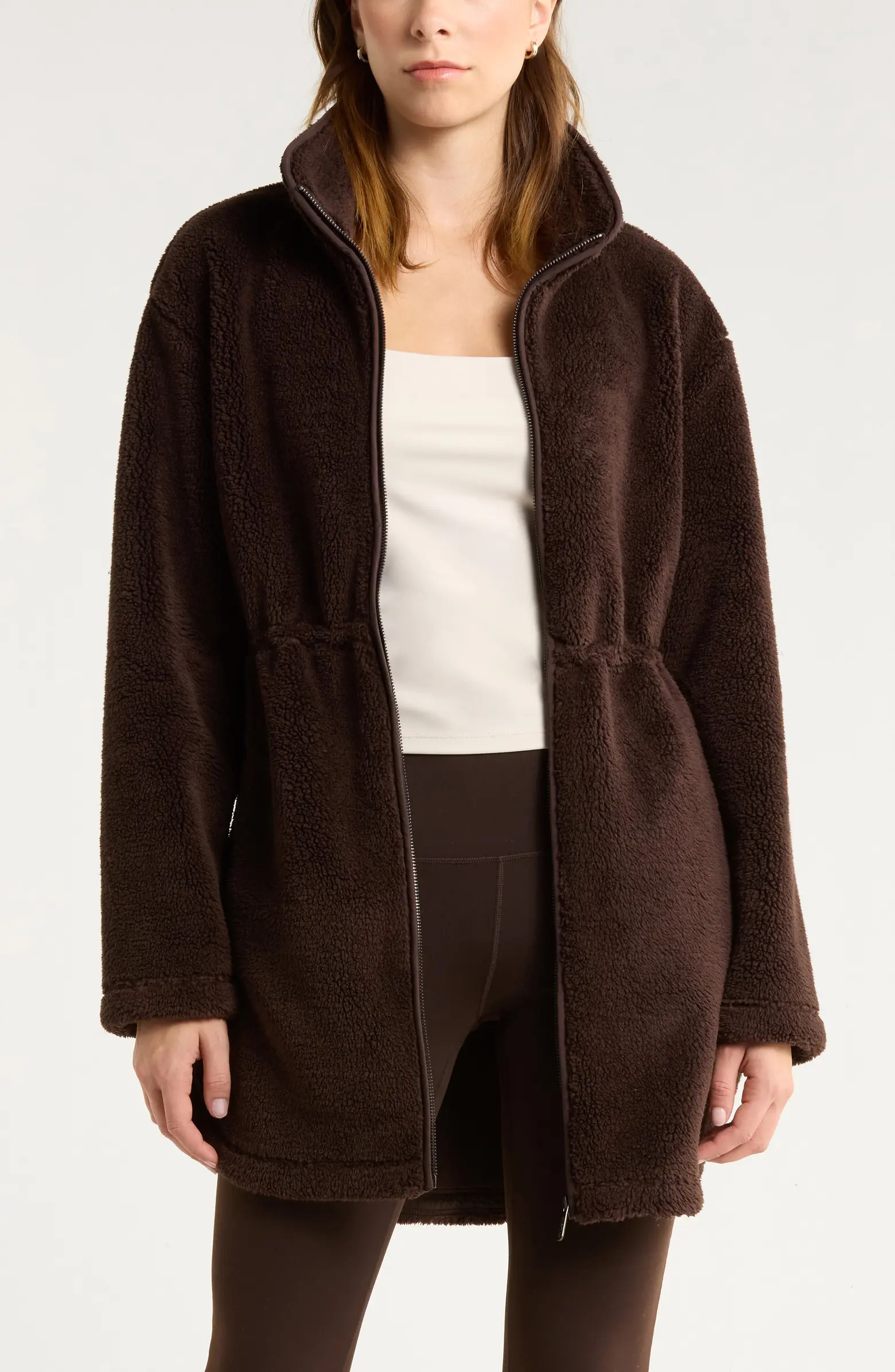 Faux Shearling Longline Jacket | Nordstrom