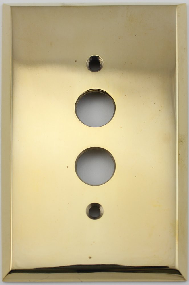 Unlacquered Polished Brass 1 Gang Push Button Light Switch Wall Plate | Amazon (US)