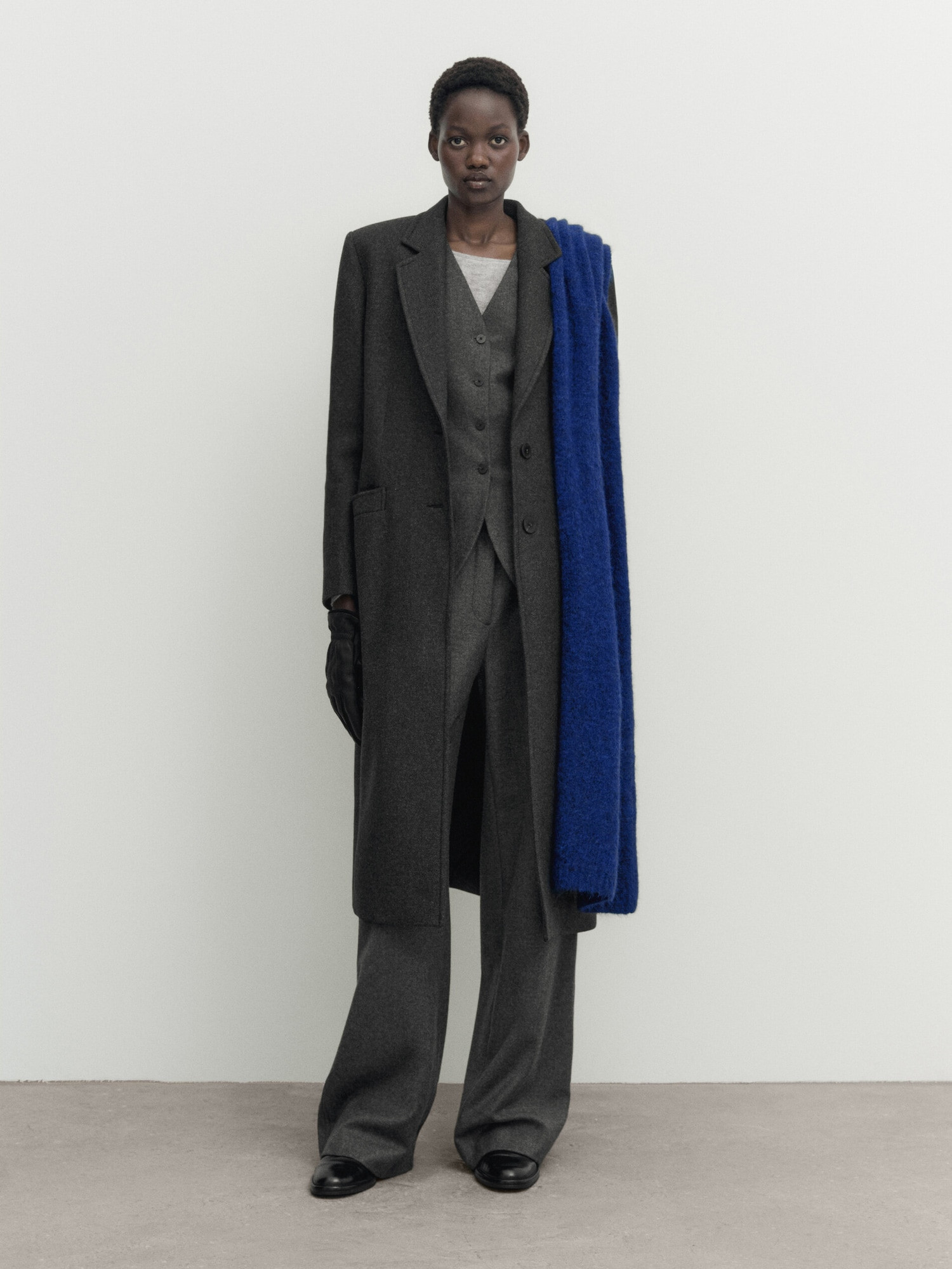 Two-button wool blend coat | Massimo Dutti US
