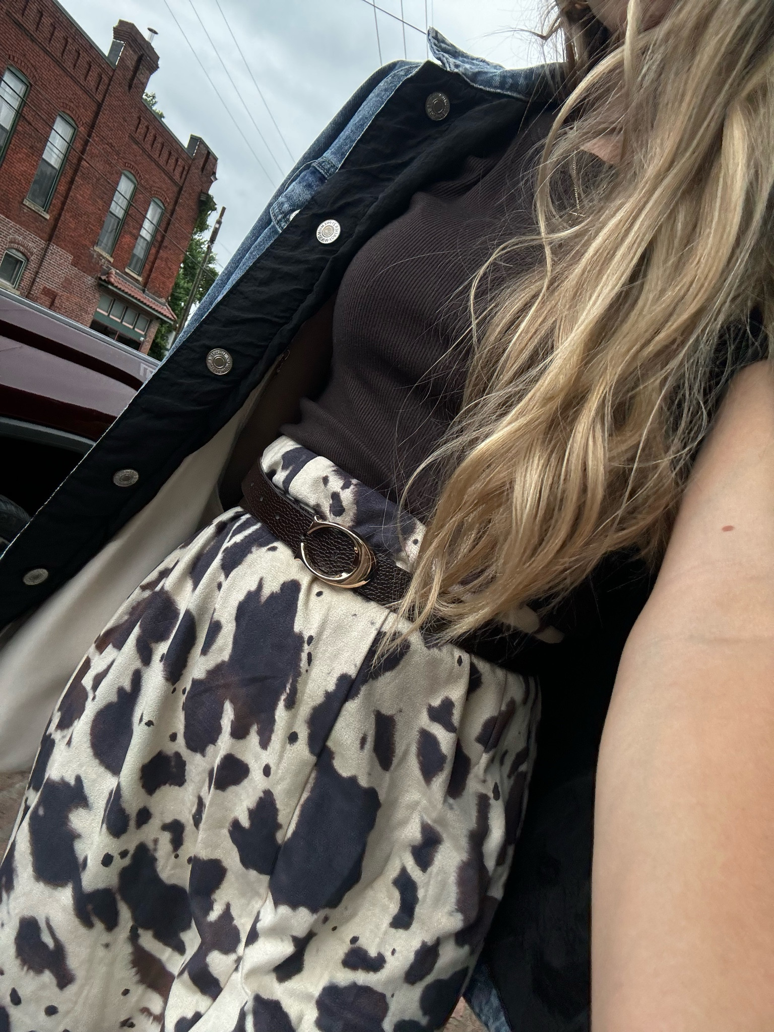 Outfit details for a nashville outfit wearing a cow print maxi skirt🤎

#LTKdayinmylife #LTKootd #LTKTravel