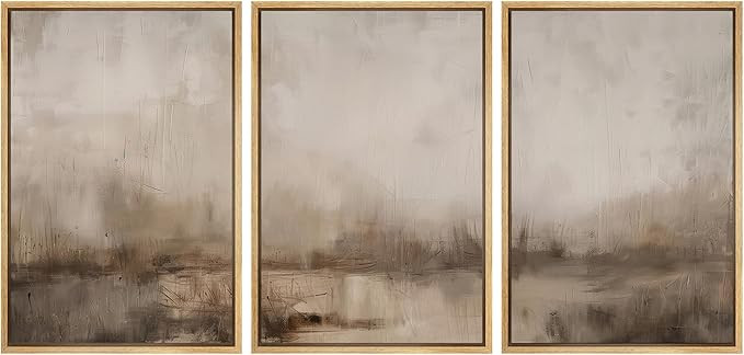 MUDECOR Framed Wall Art Print Set Minimalist Abstract Landscape Misty Horizons Illustrations Mode... | Amazon (US)