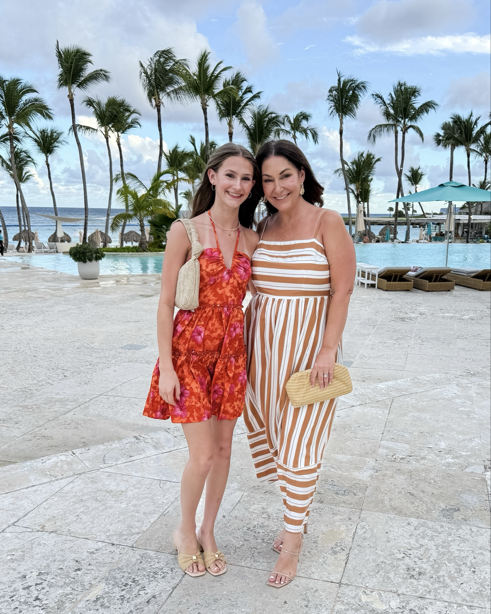 Loving this floral mini dress and chic sandals for my teen and one of my favorite striped vacay dresses for resort dinner! Perfect for a tropical getaway! Mini dress in XS and Striped Dress in tts, L 

 

#LTKSeasonal #LTKPetite #LTKTravel
