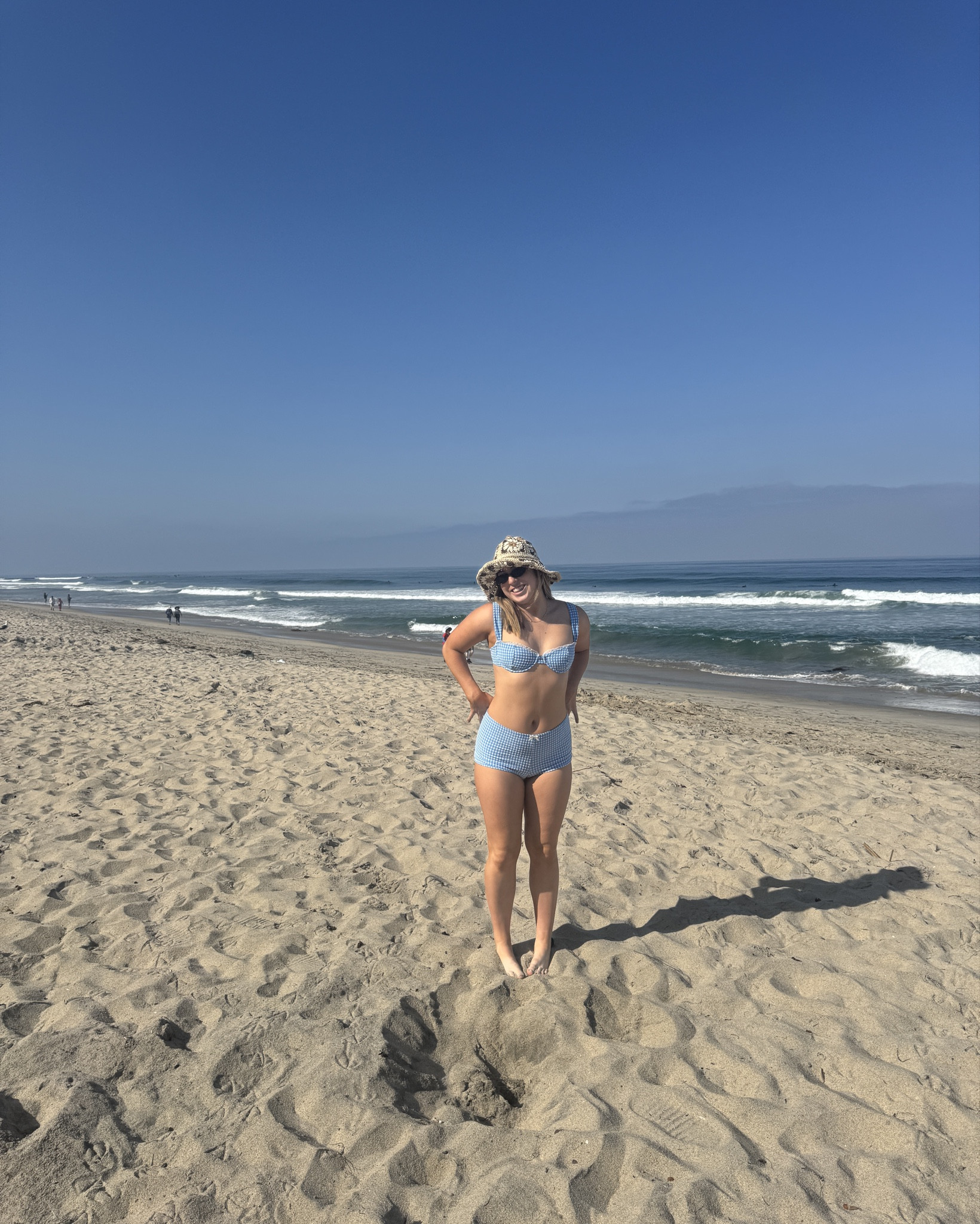 Beach bikini / swimsuit, light blue gingham, boy short bikini, summer, beach days 

#LTKSeasonal