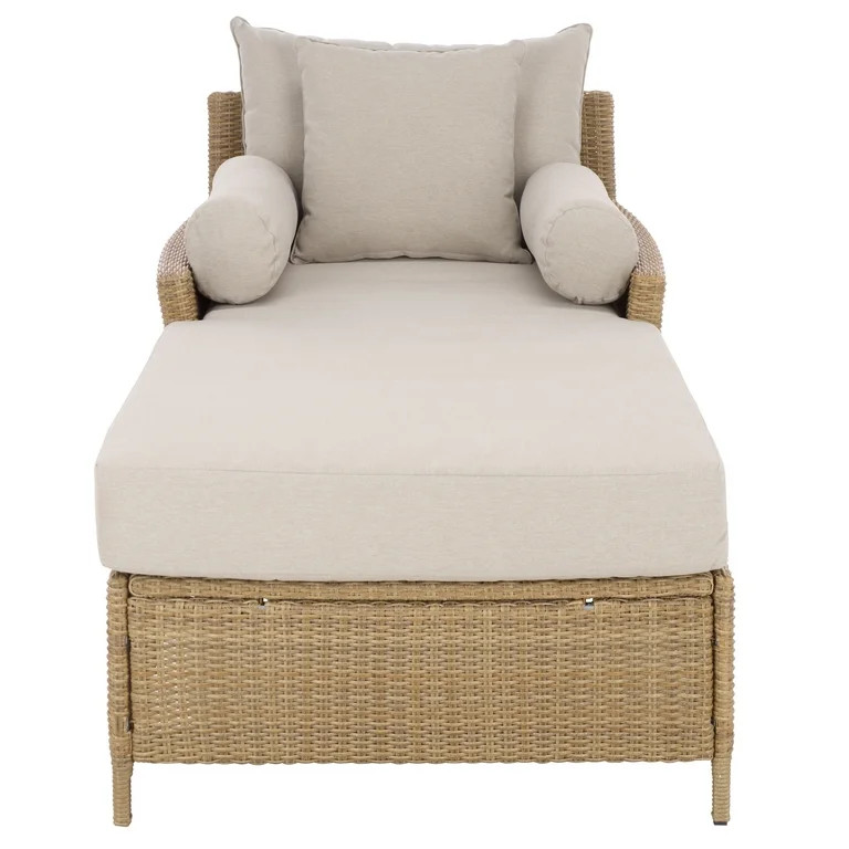 SEI Felicity Wicker Outdoor Sunlounger, Taupe/Natural | Walmart (US)