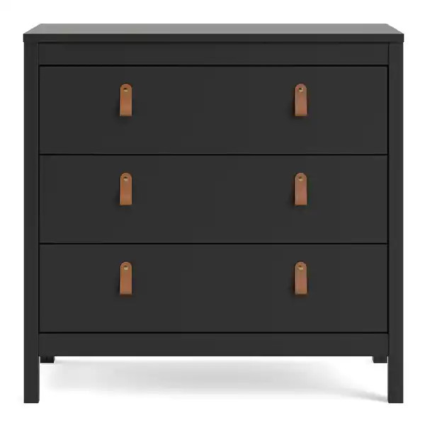 Porch & Den Madrid 3 Drawer Chest - Black Matte | Bed Bath & Beyond