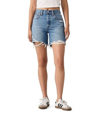 Levi's\u00ae 501\u00ae Original High Rise Mid Thigh Denim Shorts | Dillard's | Dillard's