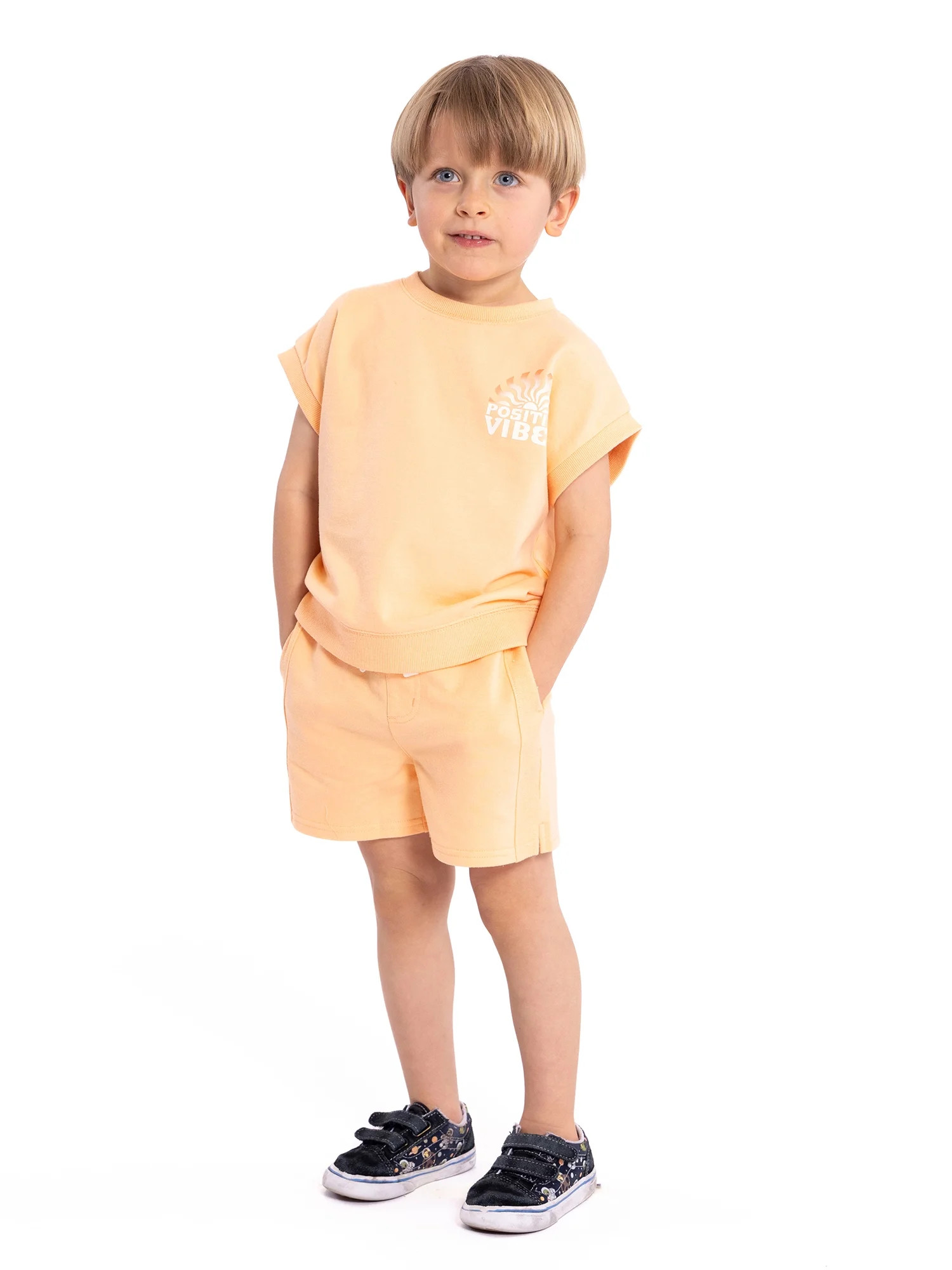 Wonder Nation Toddler Boys Summer Knit Top and Shorts Set, 2-Piece, Sizes 12M-5T - Walmart.com | Walmart (US)