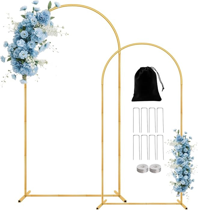 Metal Arch Backdrop Stand, 7.2FT+6FT Wedding Arch Stand, Set of 2 Backdrop Arch Stand, Metal Arch... | Amazon (US)