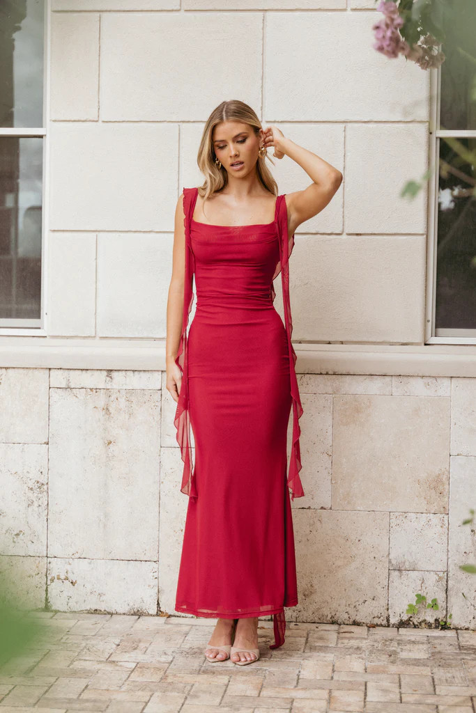 Chiara Maxi Dress - Red | Petal & Pup (US)