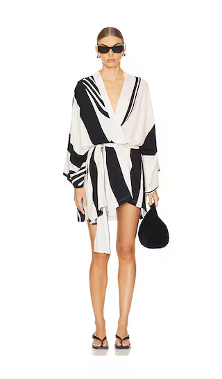 Alba Wrap Dress in Black Print | Revolve Clothing (Global)