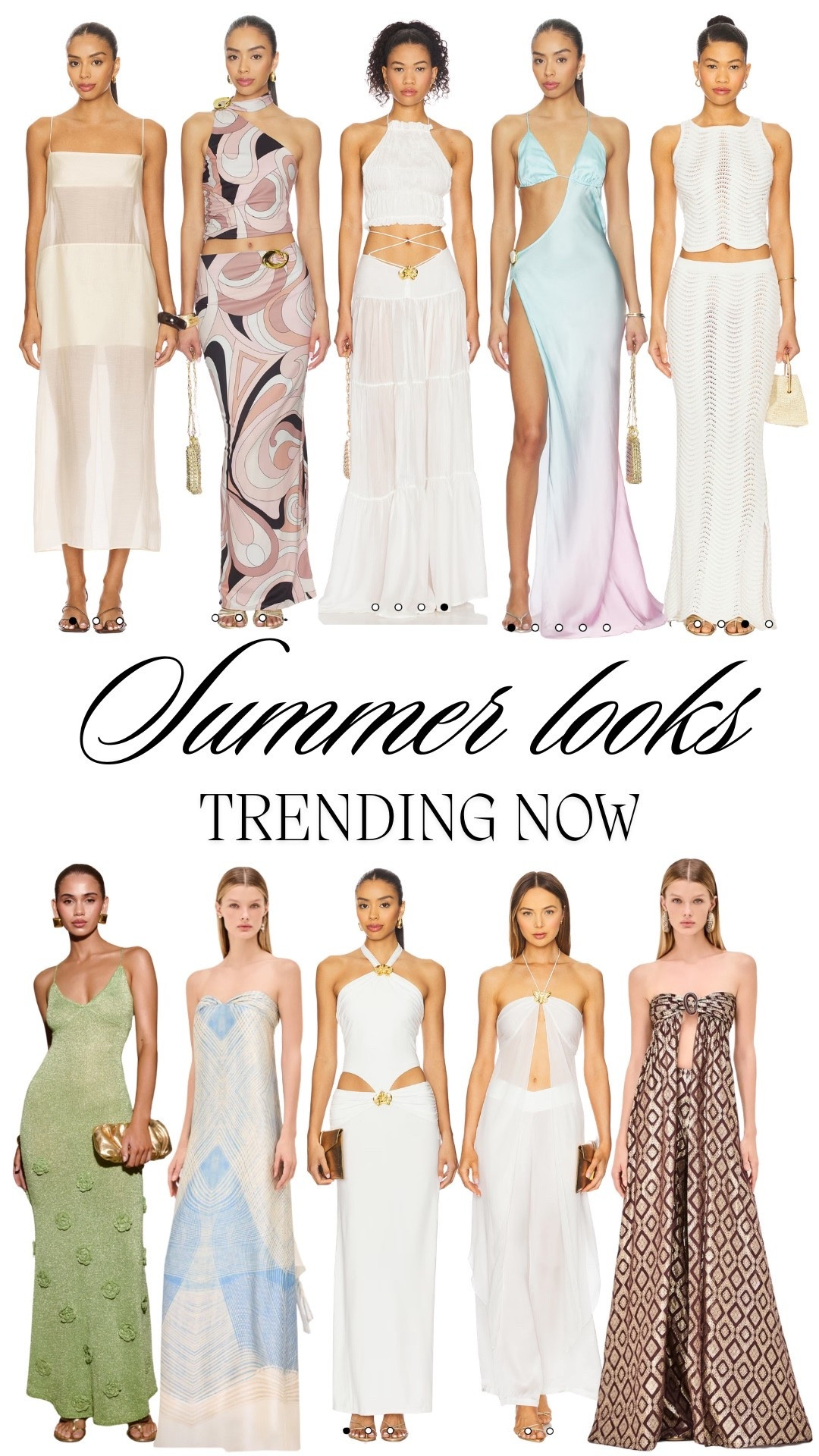 If you could build the perfect summer wardrobe from just a few pieces — it would be resort dresses.

They do it all:  
morning by the pool, long brunches, barefoot beach walks, sunset cocktails.

You don’t need 10 outfits — just one right dress.  
The one that enhances your glow, moves with you, and makes you feel like you’re already on holiday… even on a simple weekend.

Resort style is about ease, confidence, and enjoying the moment.

And honestly, these dresses are everything you need this summer.

#LTKSeasonal #LTKFestival #LTKWedding