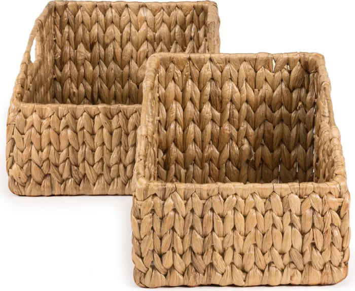 Happimess Havanah Southwestern Hand-Woven Hyacinth Slanted Nesting Baskets with Handles, Natural ... | Nordstrom