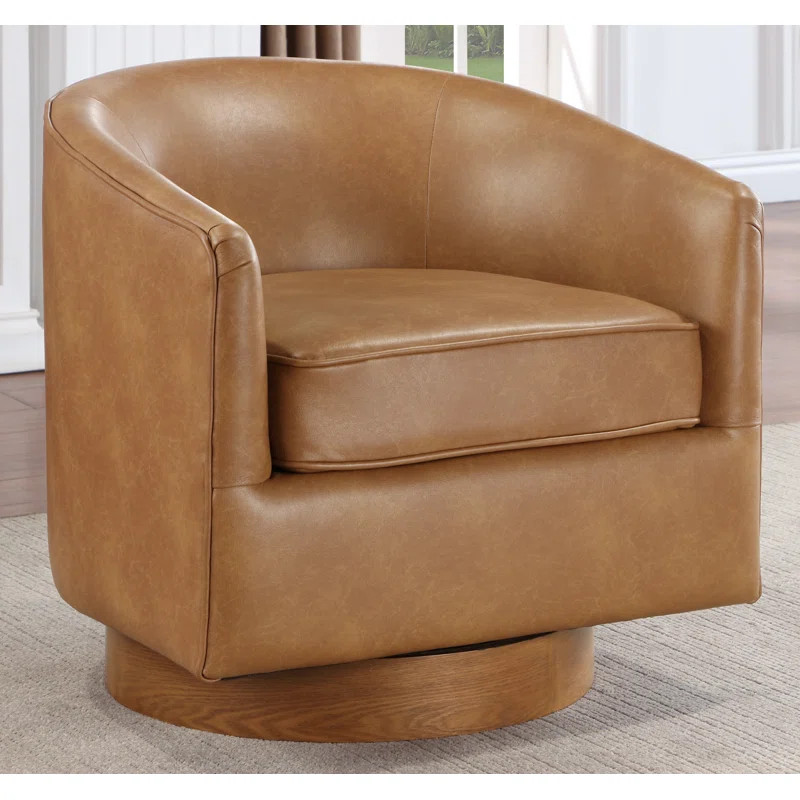 Asmi 29" Wide Swivel Barrel Accent Chair | Wayfair North America