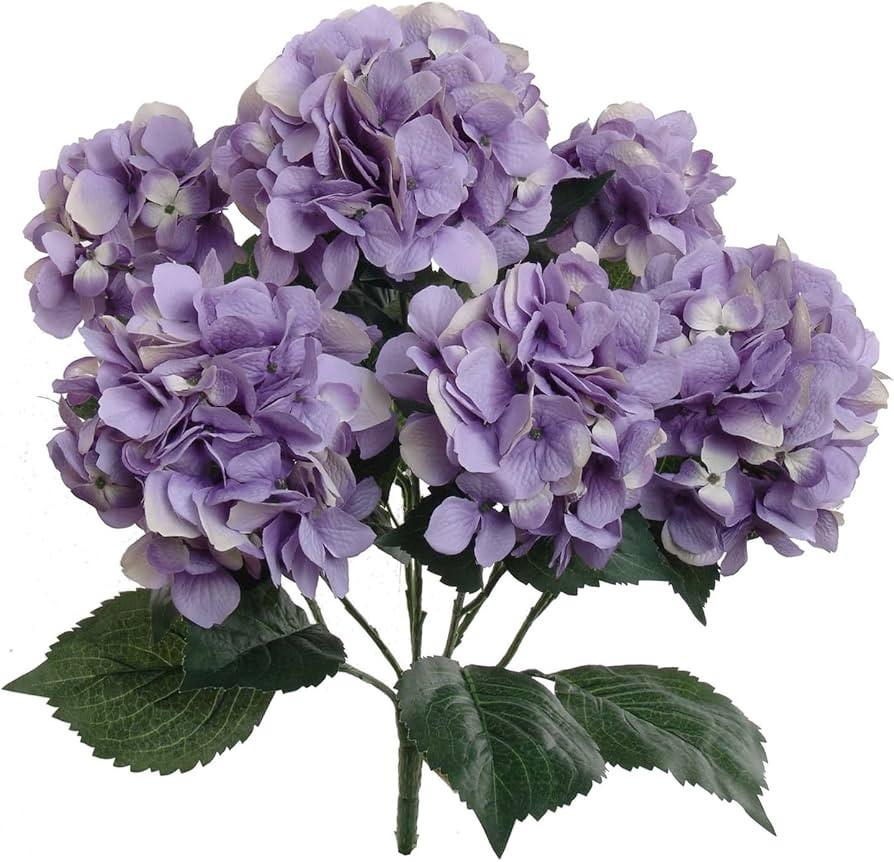 Hydrangea Silk Flower Bush - Seven Heads Per Bush - Indoor & Outdoor Artificial Plants UV Resista... | Amazon (US)
