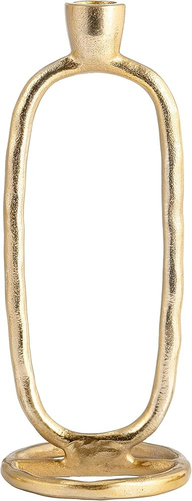 Sagebrook Home Metal, 11" Open Oval Taper Candleholder, Gold, Aluminum, Contemporary, 4" L X 4" W... | Amazon (US)