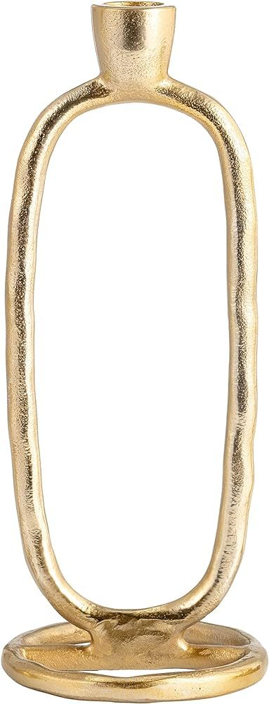 Sagebrook Home Metal, 11" Open Oval Taper Candleholder, Gold, Aluminum, Contemporary, 4" L X 4" W... | Amazon (US)
