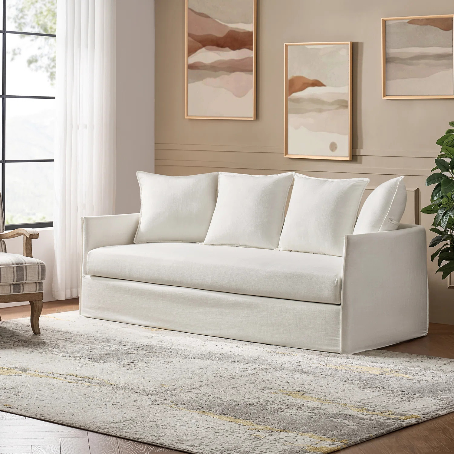 Boduram 80'' Square Arm Slipcovered Sofa | Wayfair North America