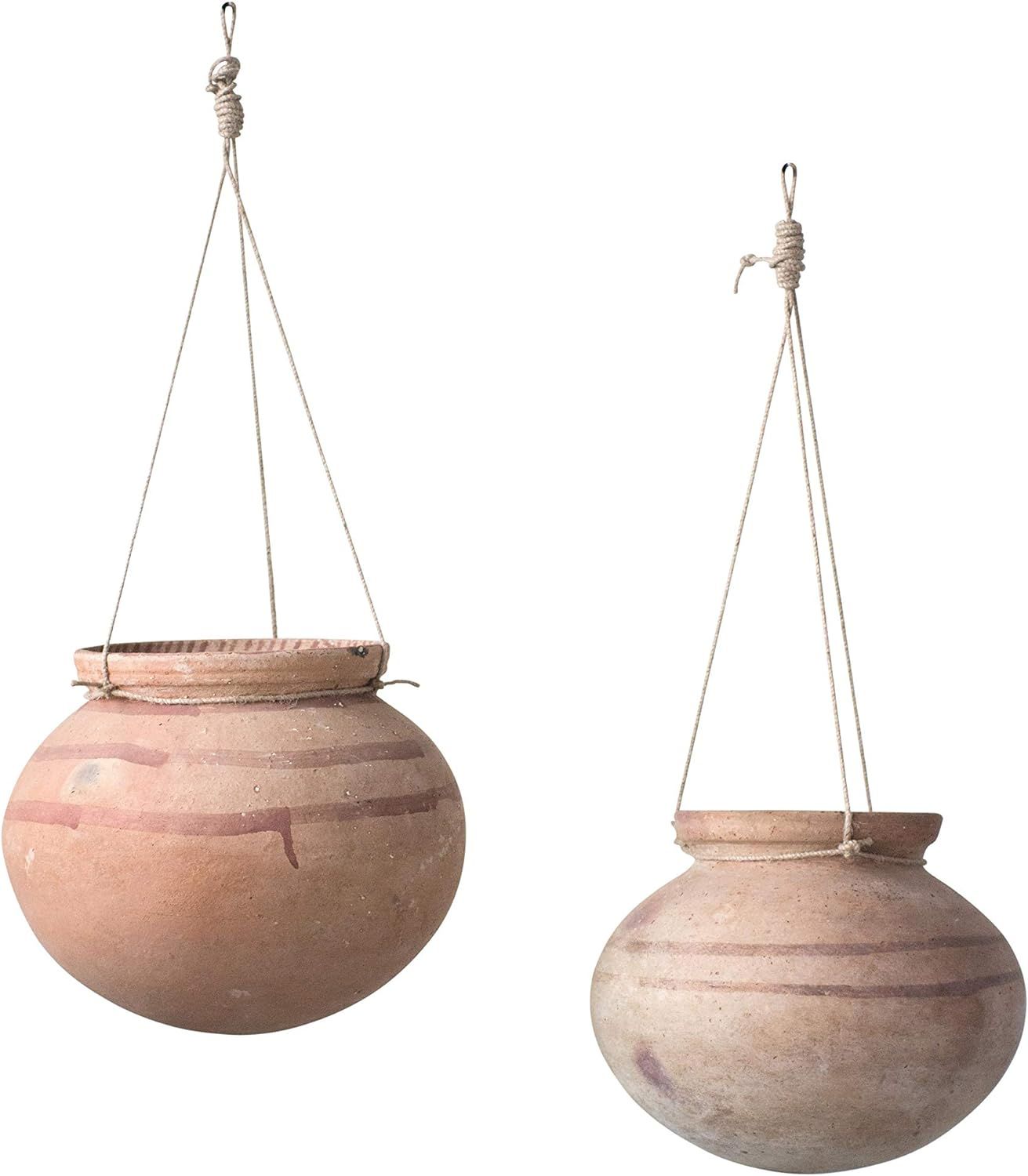 Creative Co-Op Large Hanging Clay Pot with Jute Hanger (Each one will vary) | Amazon (US)