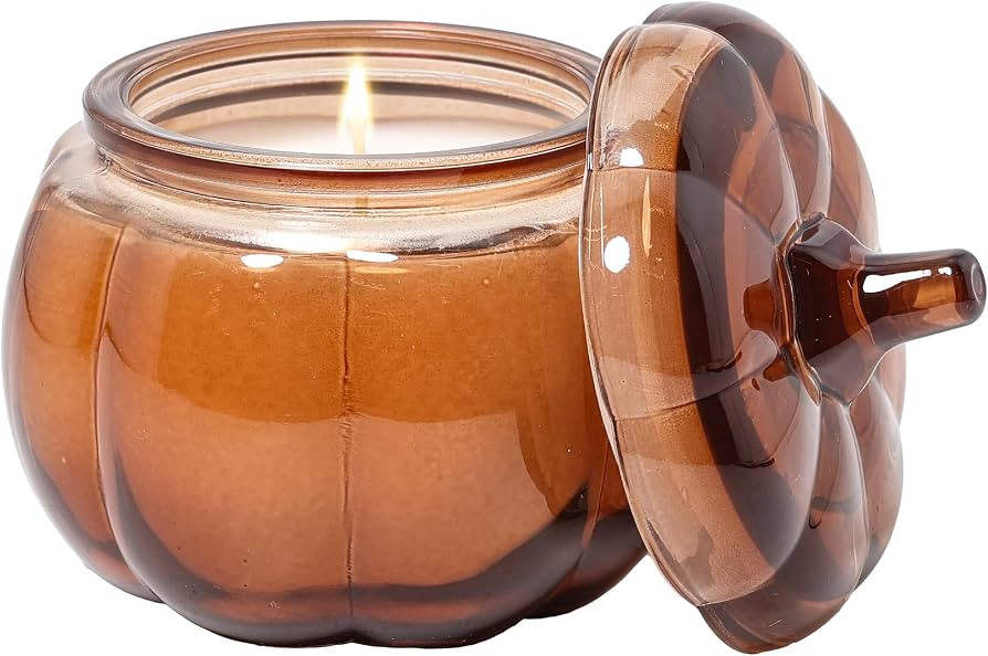 5 oz Glass Pumpkin Jar Candle with Farm Apple Pumpkin Scent | Amazon (US)
