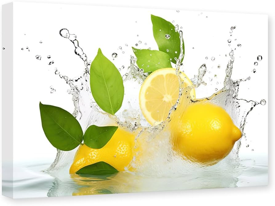 CXHOSTENT Kitchen Pictures Wall Decor Fruit Lemon Canvas Wall Art Food Paintings Print Modern Din... | Amazon (UK)