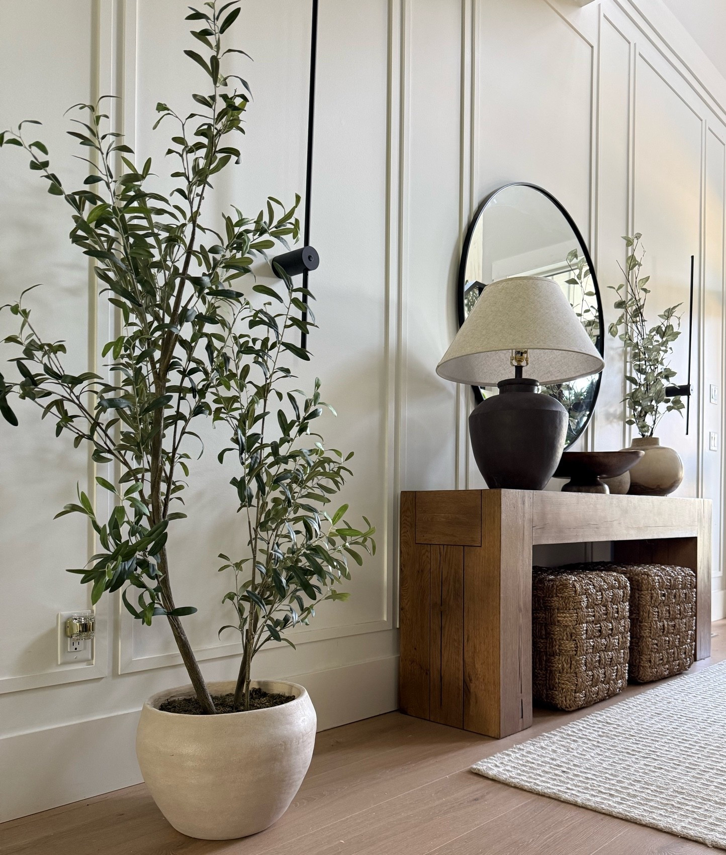 Potted olive tree from Target! A favorite…it comes with the off white planter, and just has such a pretty organic look!