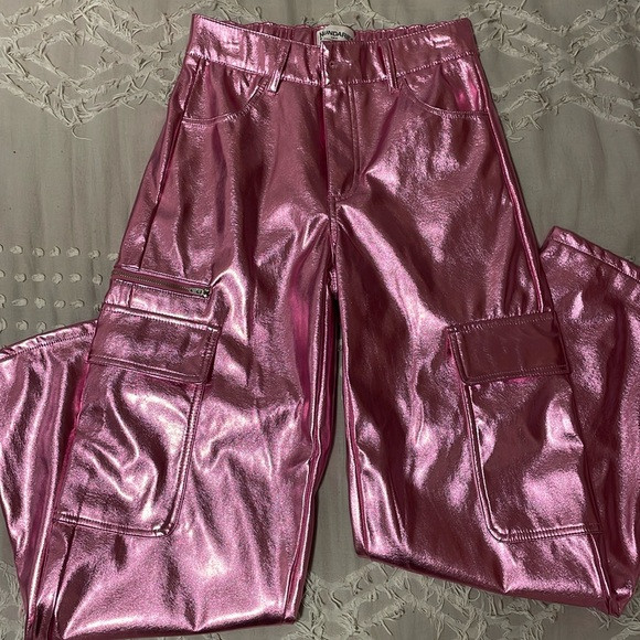 Pink Metallic Cargo Pants | Poshmark
