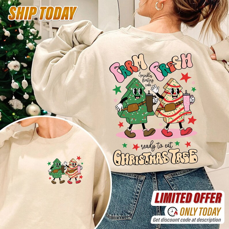 Christmas Cake Sweatshirtfarm Fresh Christmas Tree Cakes - Etsy | Etsy (US)