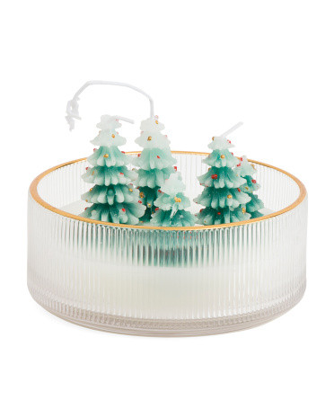 10oz Five Pine Trees In Glass Dish Scented Candle | TJ Maxx